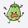 Cute Zucchini Fruit Mascot Vector Character