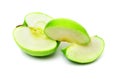 Cuted green apple on white Royalty Free Stock Photo