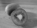 Cuted kiwi in black and white Royalty Free Stock Photo