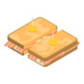 Cuted sandwich toast icon, isometric style Royalty Free Stock Photo