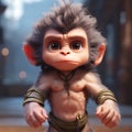 cutest 3d image of little Hanuman generative AI