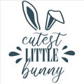 Cutest little bunny modern vector calligraphy with bunny ears.