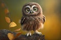 The cutest little owl in the world, concept art, modern art, , AI Generated