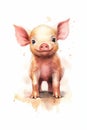 The Cutest Little Piglet: Bab Pig With a Big Pink Nose and Ears Royalty Free Stock Photo