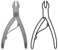 Cuticle nipper in colored and line versions Royalty Free Stock Photo