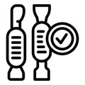 Cuticle pushes tools icon outline vector. Manicure supplies