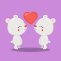 CUTIE BEAR COUPLE HEART 04