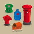 Cutie cartoon illustration of old Hong Kong vintage items