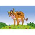 Cutie cow at the meadow Royalty Free Stock Photo