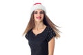 Cutie girl in santa hat Royalty Free Stock Photo