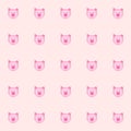 Cutie pig and folding ear with pink background. tile background. vector. illustration. basic Red Green Blue.