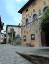 Cutigliano, Tuscany, Italy, beautiful streets of the town on a festive summer day.
