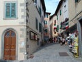 Cutigliano, Tuscany, Italy, beautiful streets of the town on a festive summer day with tourists