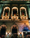 Cutler Majestic Theatre exterior night light up in Boston