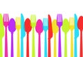 Cutlery Background Colours Spoon, Fork, Knife, Stock Vector Il