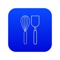 Cutlery bake icon blue vector Royalty Free Stock Photo
