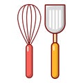 Cutlery bake icon, cartoon style Royalty Free Stock Photo