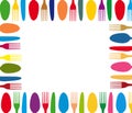 Cutlery color background menu Royalty Free Stock Photo