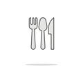 Cutlery color thin line icon. Vector illustration Royalty Free Stock Photo