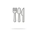 Cutlery color thin line icon.Vector illustration Royalty Free Stock Photo