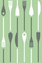Cutlery and cooking icons vector seamless