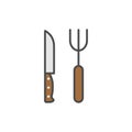 Cutlery flat vector icon sign symbol Royalty Free Stock Photo