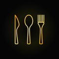 Cutlery golden linear icon
