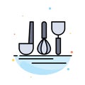 Cutlery, Hotel, Service, Travel Abstract Flat Color Icon Template