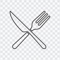 Cutlery icon. forks, knife. restaurant business concept, vector illustration, line art eps 10 Royalty Free Stock Photo