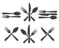 Cutlery icon set Royalty Free Stock Photo