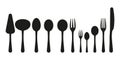 Cutlery icons set. On a white background. Flat style. Vector Royalty Free Stock Photo