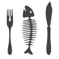 Cutlery knife fork fish - illustration