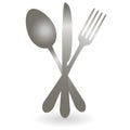 Cutlery - knife, fork and spoon. vector illustration