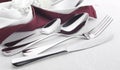 Cutlery with linen serviette Royalty Free Stock Photo