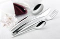 Cutlery with linen serviette Royalty Free Stock Photo