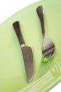 Cutlery and Pea Royalty Free Stock Photo