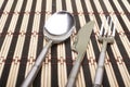 Cutlery on placemats Royalty Free Stock Photo