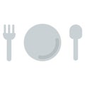 cutlery. Plate fork and knife vector silhouette Royalty Free Stock Photo