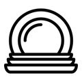 Cutlery plate icon, outline style