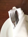 Cutlery on plate Royalty Free Stock Photo