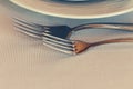 Cutlery in the restaurant. set of cutlery knife, spoon, fork.