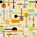 Cutlery seamless pattern background.