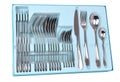 Cutlery set with Fork, Knife and two Spoons Royalty Free Stock Photo