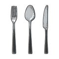 Cutlery set sketch engraving vector illustration