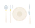 Cutlery setting 2D cartoon object