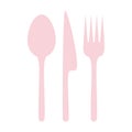 cutlery spoon, fork and knife Royalty Free Stock Photo