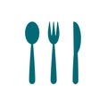 Cutlery. Spoon, fork, knife, flat icon. Vector illustration isolated on white background Royalty Free Stock Photo