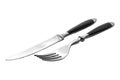 Cutlery steak set - silver steak fork and steak knife Royalty Free Stock Photo