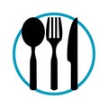Cutlery button - Restaurant icon in circle