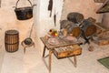 Cutlery table in the old cellar I